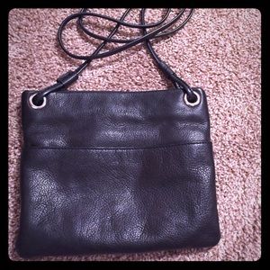Black Leather Crossbody purse